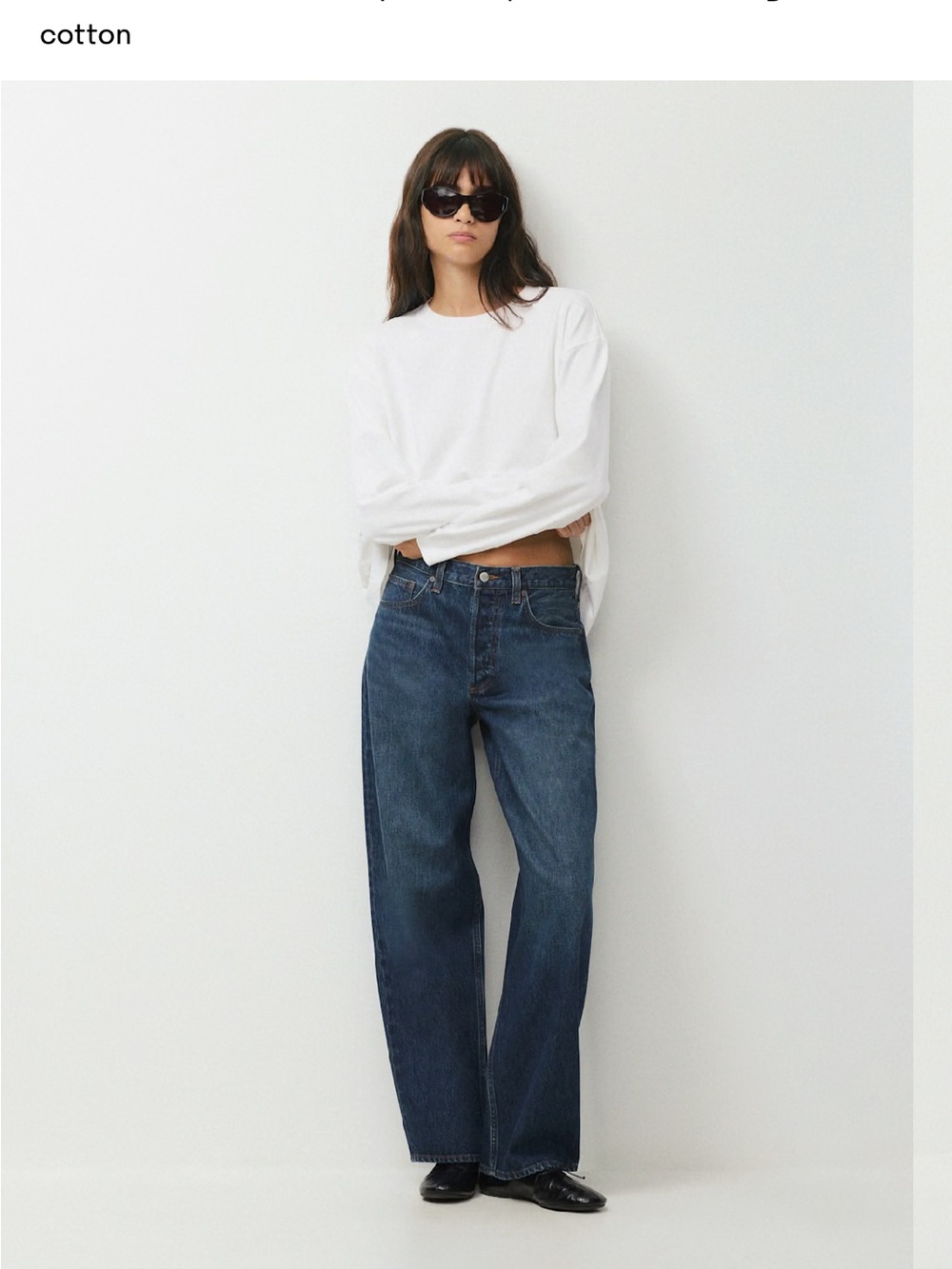Denim Forum Dark Blue lo-Rise Wide-Leg Jeans